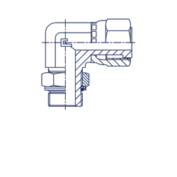 Штуцер FMG90 D12 ORFS 13/16 - UNF 3/4 (удлиненный, обжатая гайка) 407103