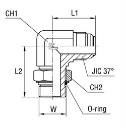 Штуцер FRA90 JIC 1.1/16" UNF1.1/16" 204606.3