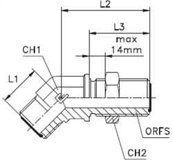 Соединение PD45 D10 ORFS 11/16 переборочное 404502