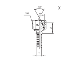 Фитинг DN 20 DKM (Г) 26x1.5 (штифтованная гайка) (o-ring) 803619