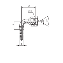 Фитинг DN 20 DKM (Г) 30x1.5 (90) (штифтованная гайка) (o-ring) 803820
