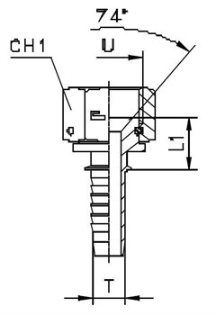 Фитинг DN 20 JIC (Г) 1.5/16 (штифтованная гайка) 801817