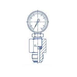 Соединение для манометра  D12 BSP 1/2 - JIC 3/4 205608.3