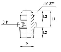 Штуцер FC JIC 1.1/16" NPT1/2" 200922.3