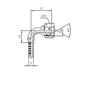 Фитинг DN 08 DKM (Г) 16x1.5 (90) (штифтованная гайка) (o-ring) 803807