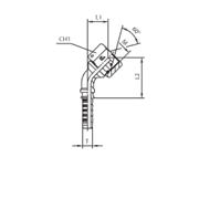 Фитинг DN 20 DKM (Г) 30x1.5 (45) (штифтованная гайка) (o-ring) 804120