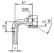 Фитинг DN 20 JIC (Г) 1.5/16 (90) (штифтованная гайка) 802017