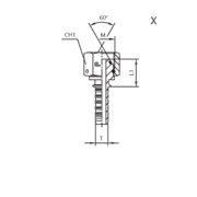 Фитинг DN 25 DKM (Г) 38x1.5 (штифтованная гайка) (o-ring) 803621