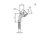 Фитинг DN 50 JIC (Г) 2.1/2 (45) (штифтованная гайка) 802323